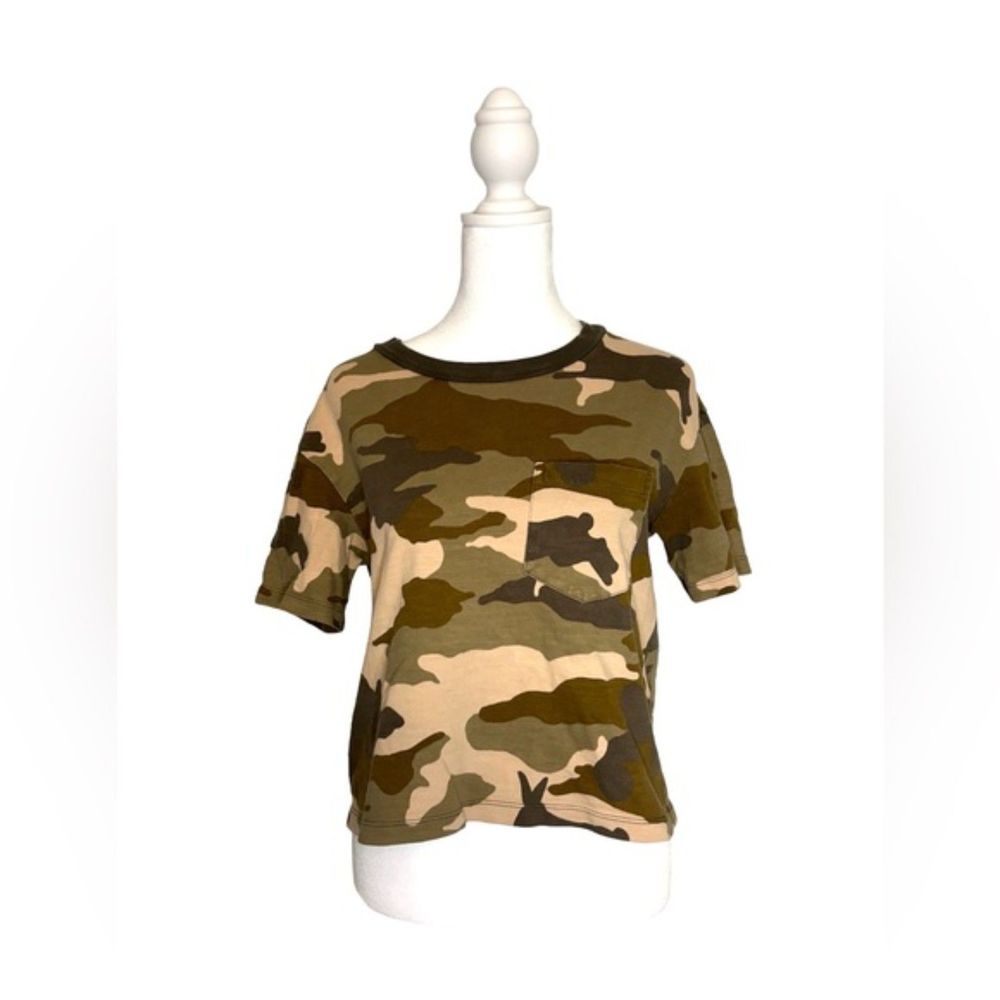 NWOT Madewell Easy Crop Tee in Cottontail Camo Size Extra Small